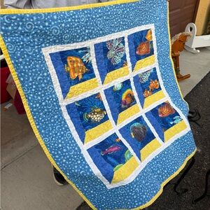 Handmade Ocean / Tropical Fish Quilt – Never Used